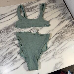 YouSwim Aplomb High Waist Two Piece Bikini Sea Green Stretch 1 Fits US Size 2-12